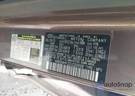 2013 Hyundai Santa Fe Gls из США, поврежденный, VIN KM8SN4HF2DU026698